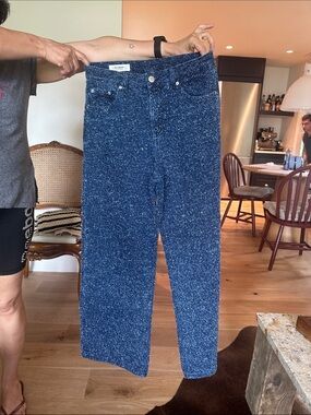 Pull & Bear Tweed Mid-Rise Straight Jeans